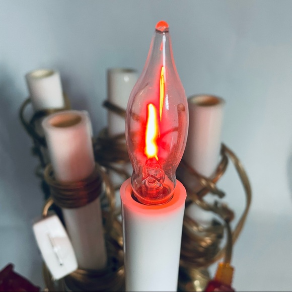 Vintage white & brass Christmas holiday window lights - Picture 3 of 12